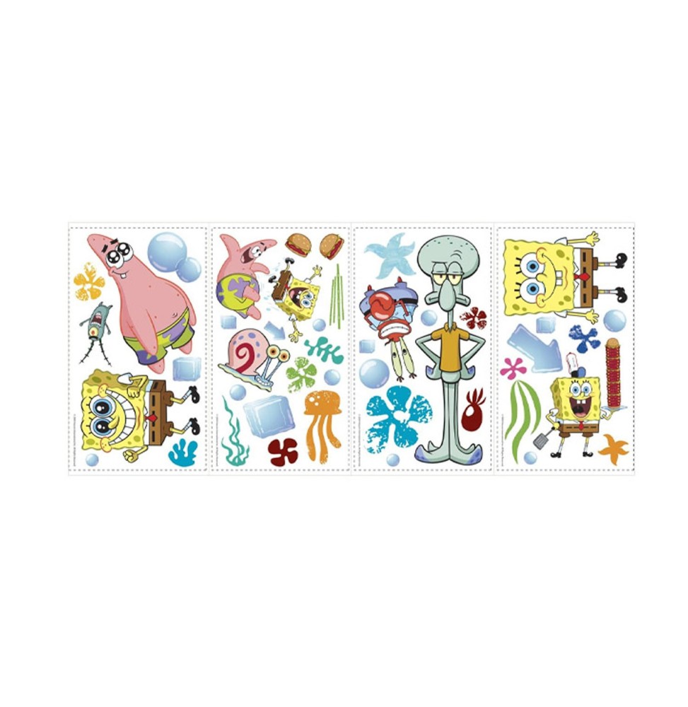 Stickers Muraux Nikelodeon - Moyens Spongebob Squarepants 12X40cm