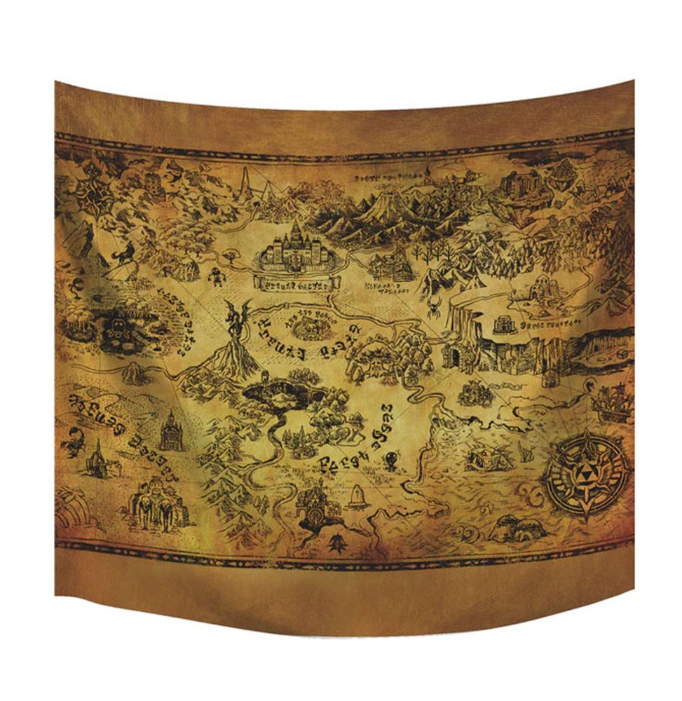 Poster Nintendo Geant - Tissu Legends Of Zelda Map 152X132cm