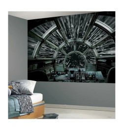 Fresque Murale Star Wars Geante - Adhesive Millennium Falcon 320X183Cm