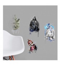 Stickers Muraux Star Wars - Moyens Iconic Watercolor 20X30Cm