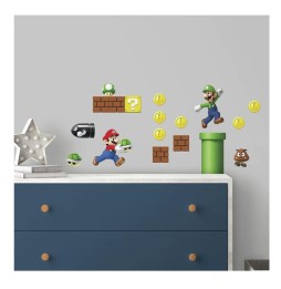 Stickers Muraux Nintendo - Moyens Super Mario Build A Scene 13X20cm