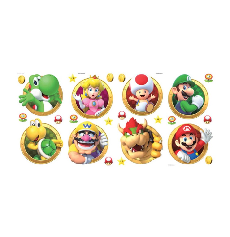 Stickers Muraux Nintendo - Moyens Super Mario Character 20X20cm