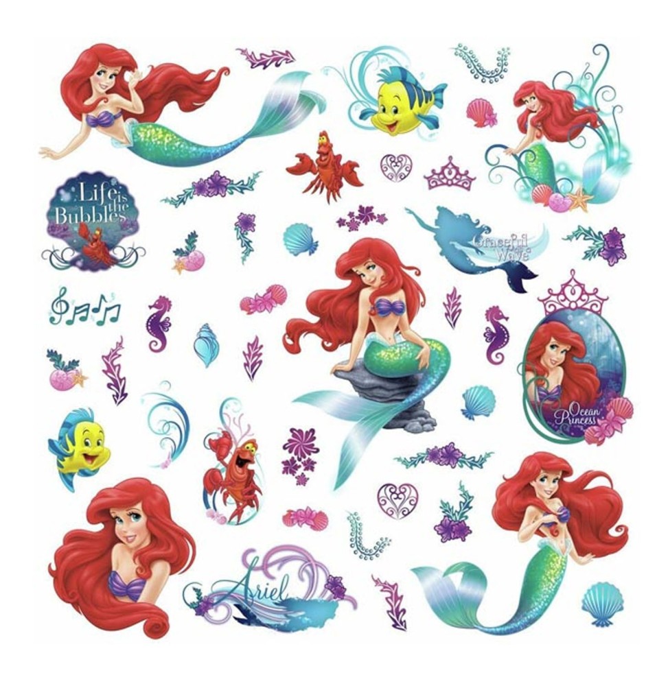 Stickers Muraux Disney - Moyens Little Mermaid 32X15cm