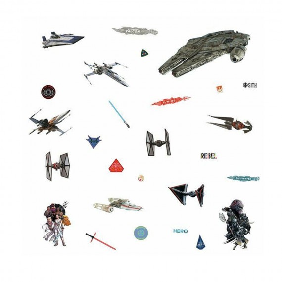 Stickers Muraux Star Wars - Grands Episode IX Galactic Ships 81X41cm