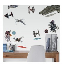 Stickers Muraux Star Wars - Grands Episode IX Galactic Ships 81X41cm
