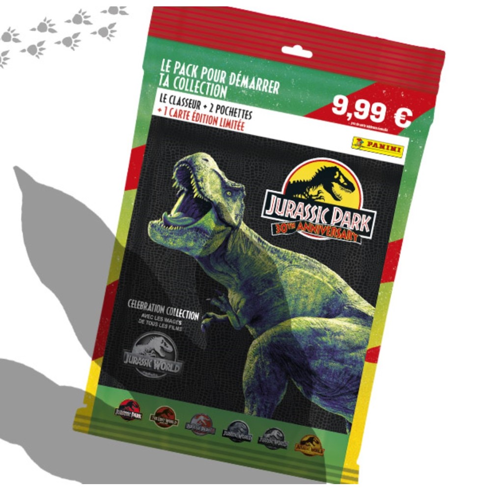 Cartes Panini Jurassic Park - Starter Pack Trading Cards 30eme Anniv