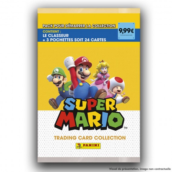 Cartes Panini Super Mario - Starter Pack 1 Classeur + 3 Pochettes Trading Cards