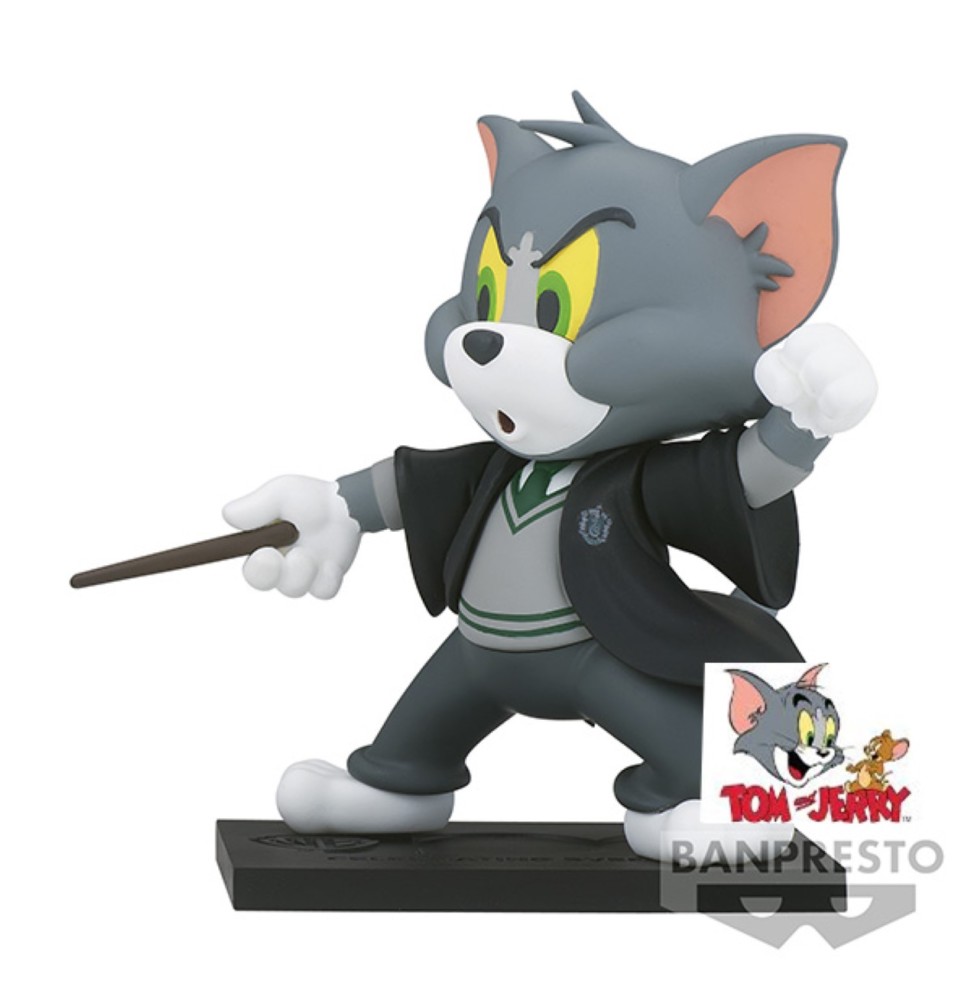 Figurine Tom And Jerry - Tom Slytherin / Serpentard 100Th Anniversary 8cm