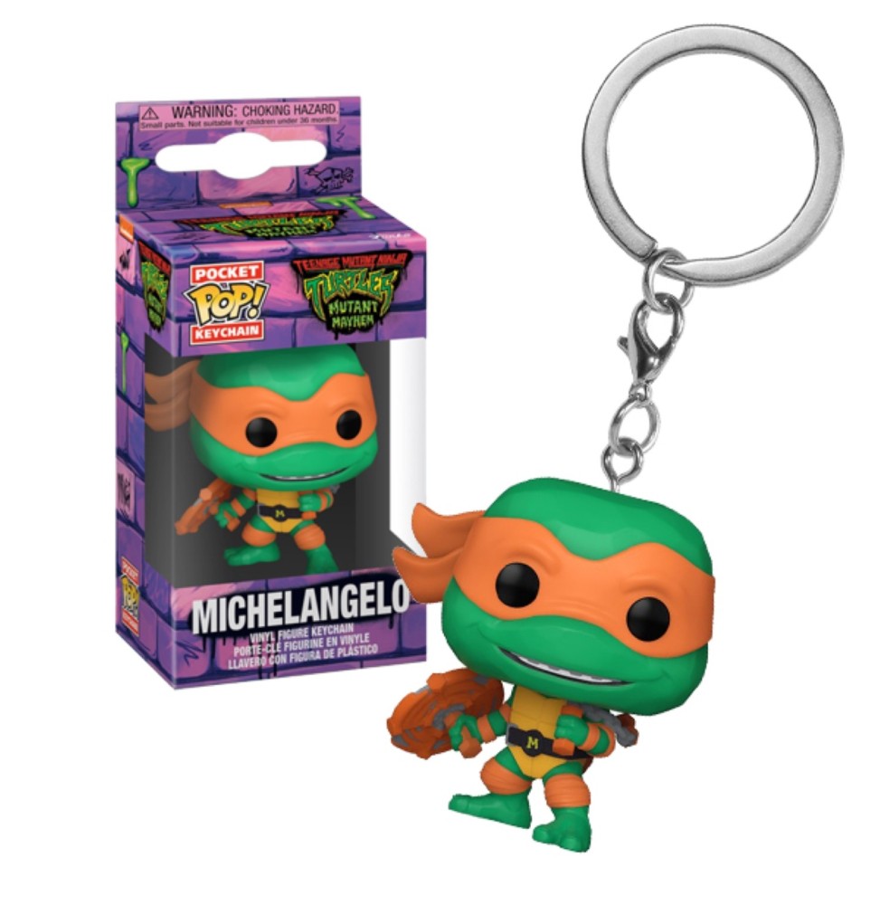 Porte Clé TMNT Tortues Ninja Mayhem - Michelangeo Pocket Pop 4cm