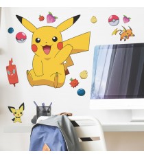 Stickers Muraux Pokemon - Pikachu Moyen Et Grands