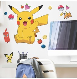 Stickers Muraux Pokemon - Pikachu Moyen Et Grands