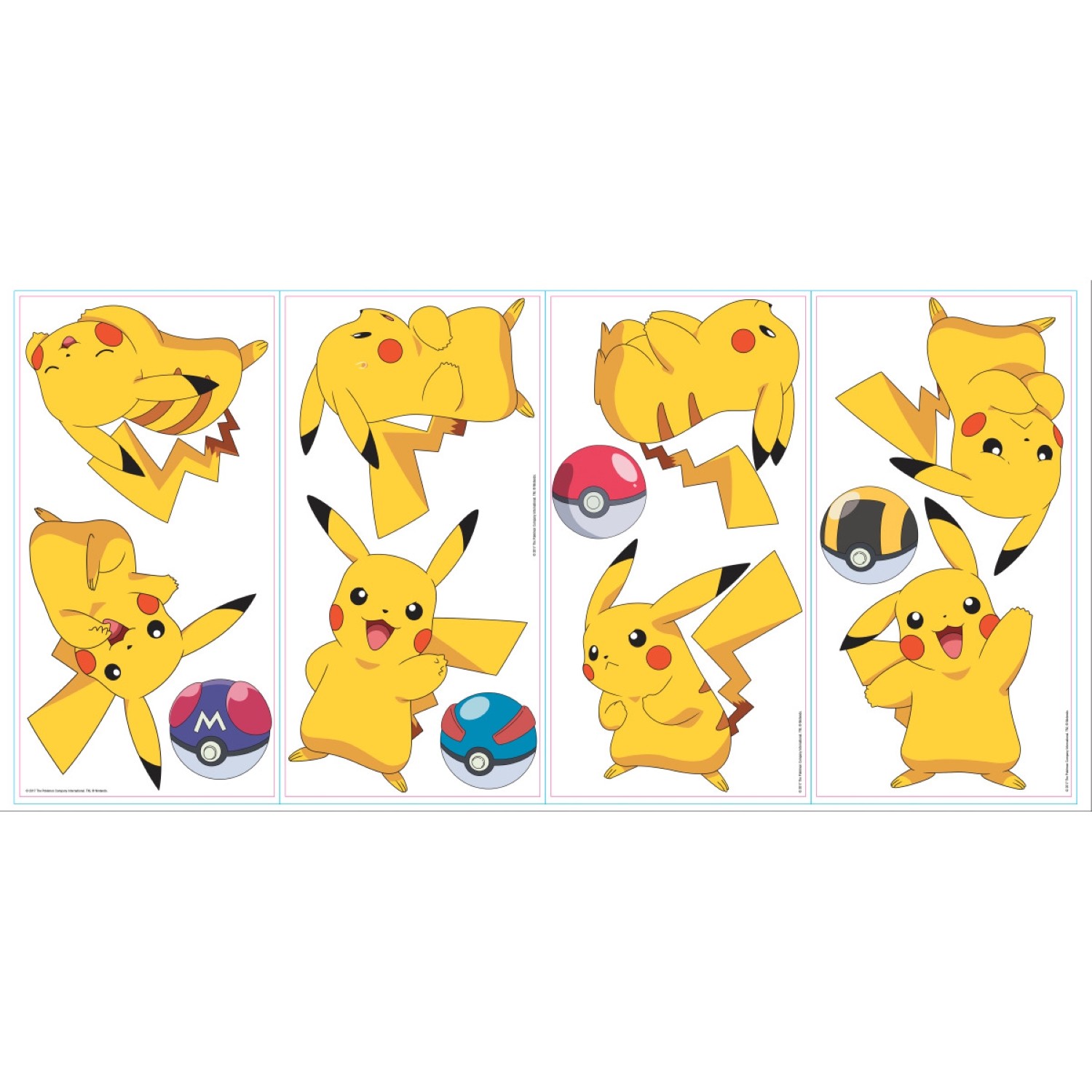 Stickers Muraux Pokemon - Pikachu Moyens - RoomMates
