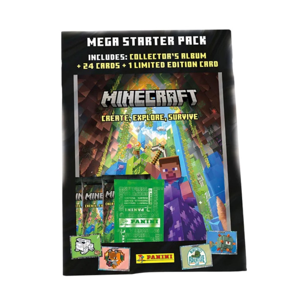 Cartes Panini - Minecraft Trading Cards Serie 3 Starter Pack 1 Classeur 2 Pochettes