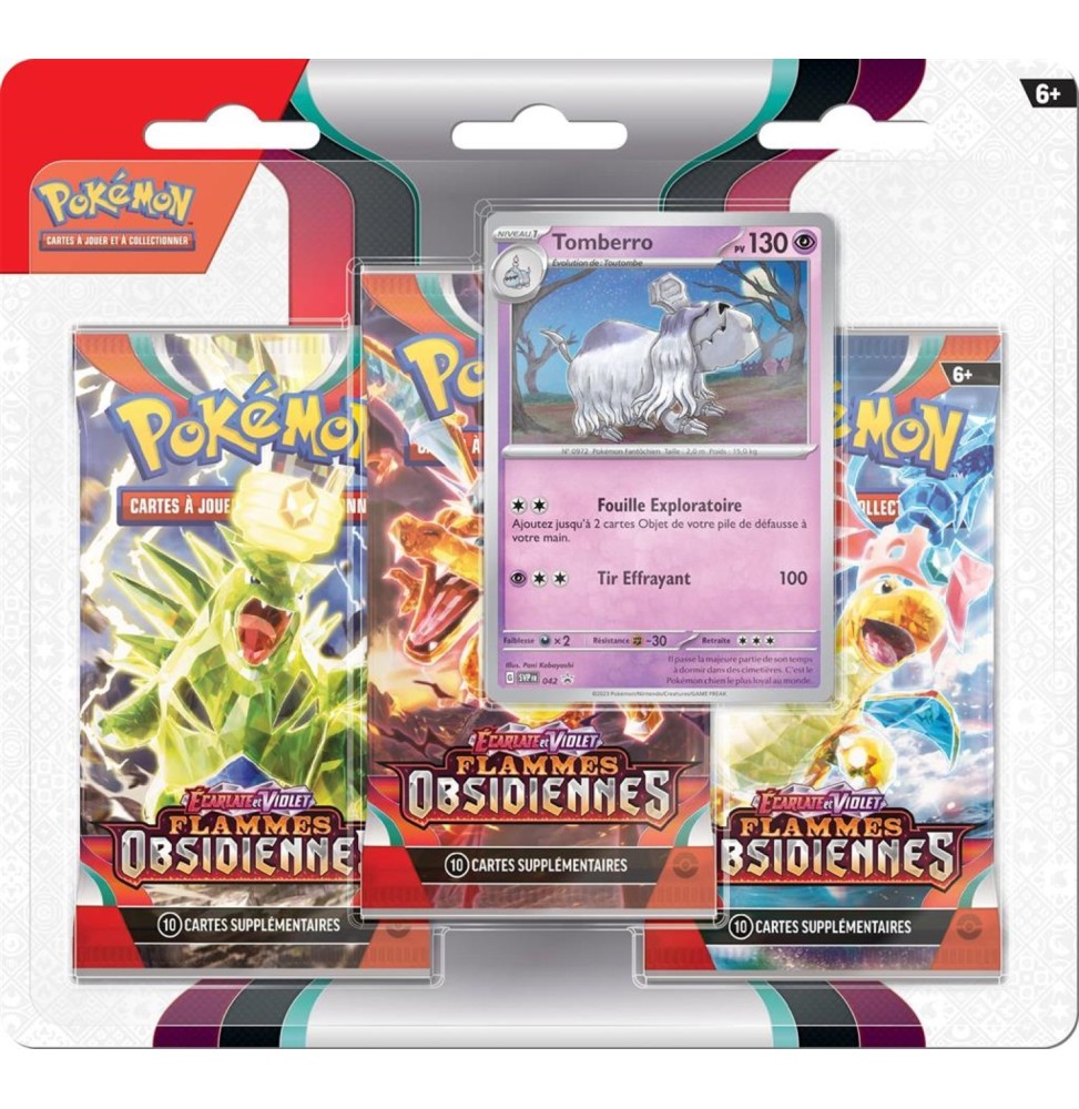 Pokémon EV03 - Pack 3 boosters Ecarlates et Violet - Flammes Obsidiennes