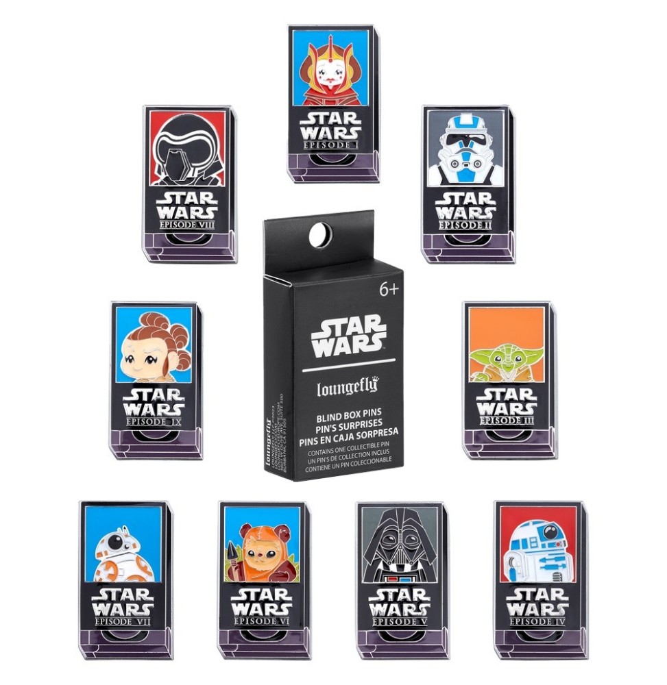 Figurine Star Wars - Classic Enamel Pins Blind Box 1 Boite Aleatoire