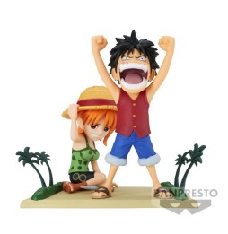 Figurine One Piece - Monkey D Luffy & Nami WCF Log Stories 7cm