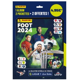 Album Stickers Panini - Foot 2024 Ligue 1 Uber Eats + 4 Pochettes