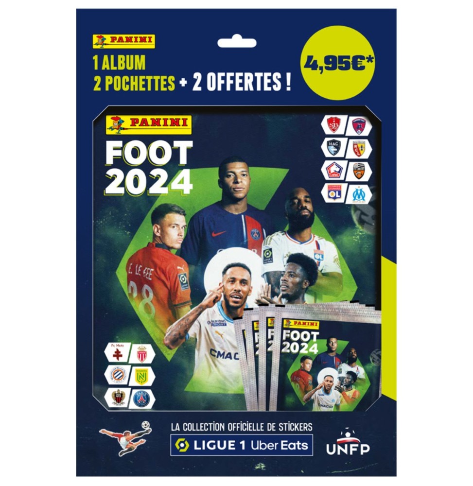 Album Stickers Panini - Foot 2024 Ligue 1 Uber Eats + 4 Pochettes