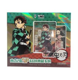 Trading Cards Demon Slayer - Fun Gift Box Tanjiro Nezuko 6 Boosters + 2 Cartes Spe