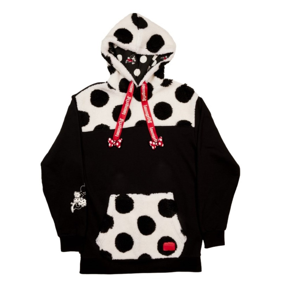 Sweat à capuche Disney Loungefly unisexe - Hoodie Minnie Rocks The Dots Sherpa M