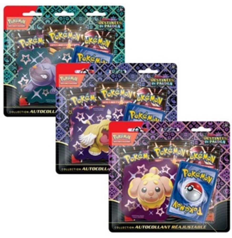 Pokémon EV045 - Pack 3 Boosters Ecarlates Et Violet - Destinées de Paldea - Modèle Aleatoire