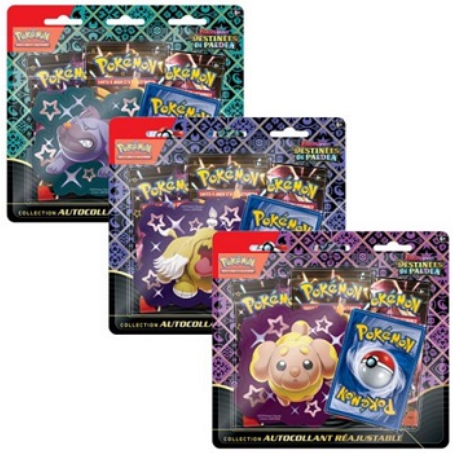 Pokémon pack booster Ecarlate et violet collection autocollant ajustable -  Pâtachiot, Toutombe ou Grondogue chromatique - La Grande Récré
