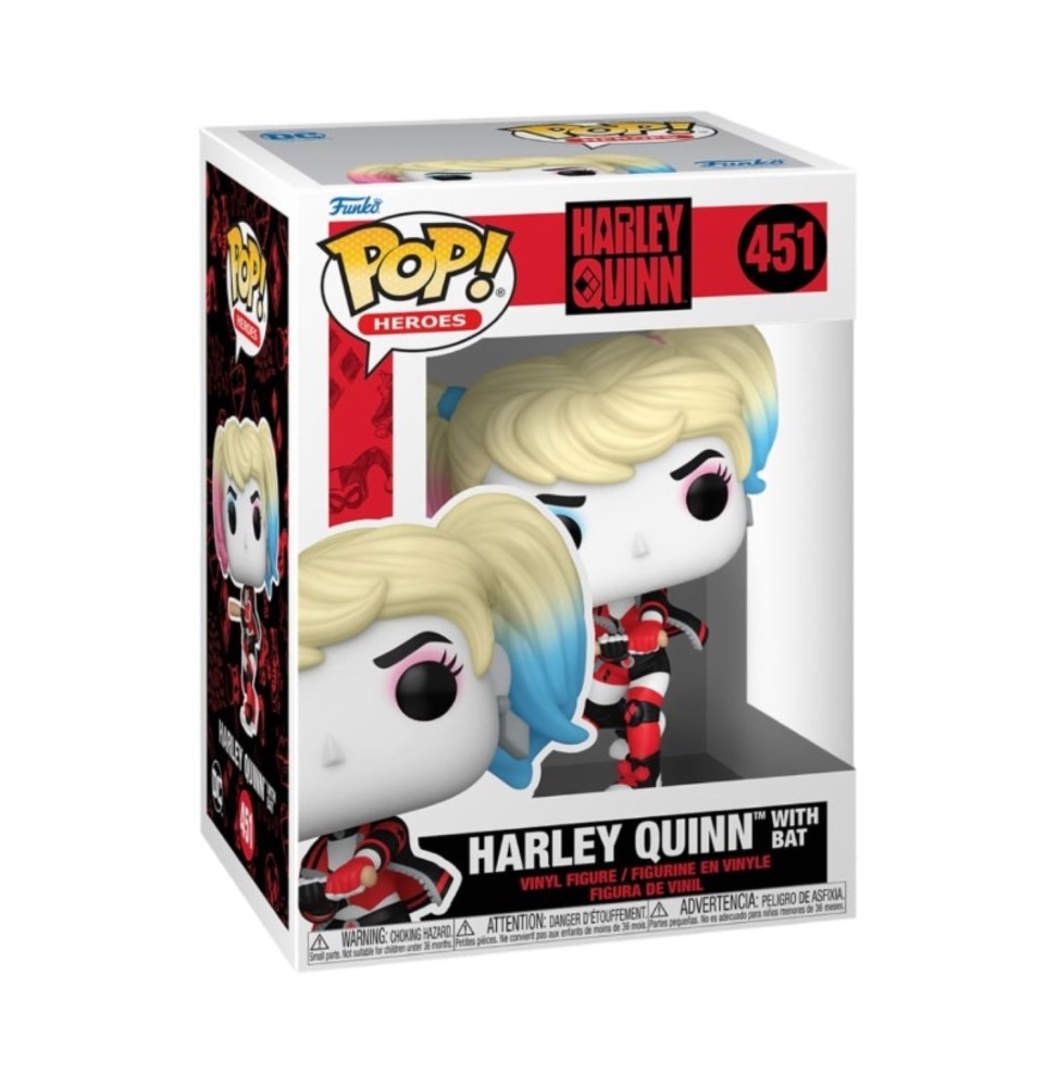 Figurine DC Comics - Harley Quinn W/ Bat Pop 10cm