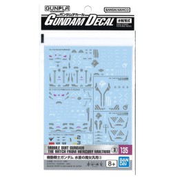 Pack décalcomanies Gundam Gunpla - 135 Witch From Mercury Multiuse III HG 1/144