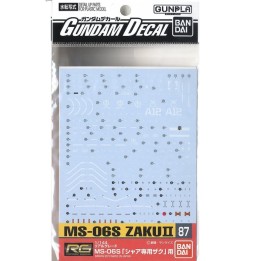 Pack décalcomanies Gundam Gunpla - 87 Ms-06S Char'S Zak RG 1/144