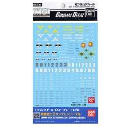 Pack décalcomanies Gundam Gunpla - 22 Multiuse Zeta MG 1/100