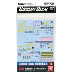 Pack décalcomanies Gundam Gunpla - 110 Mobile Suit Gundam Msv Multiuse 1 Hg 1/144